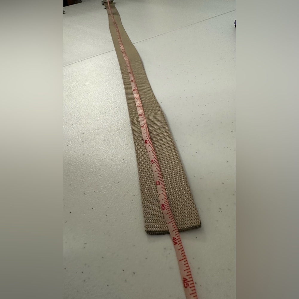 Bison Beige nylon Belt with Silver Buckle - Picture 9 of 9